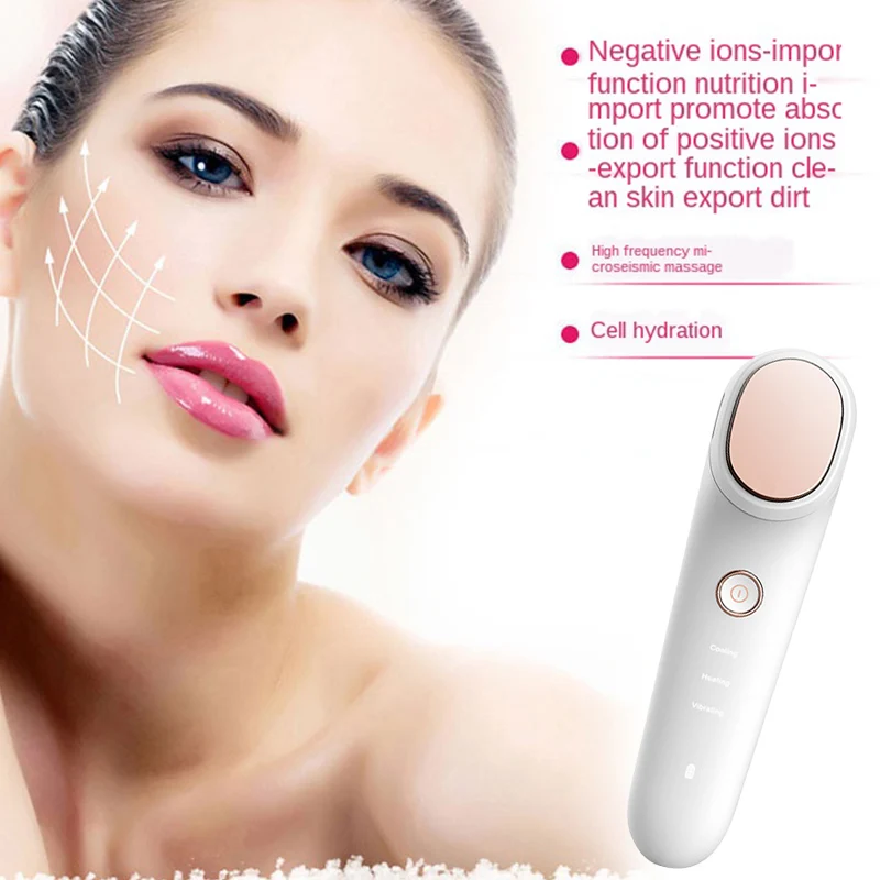 Kopen Nieuwste Gezicht Schoonheid Massager Hot & Koud Hamer Ultrasone Cryotherapie Facial Vibration Massager Gezicht Lichaam Spa Ion Schoonheid Machine