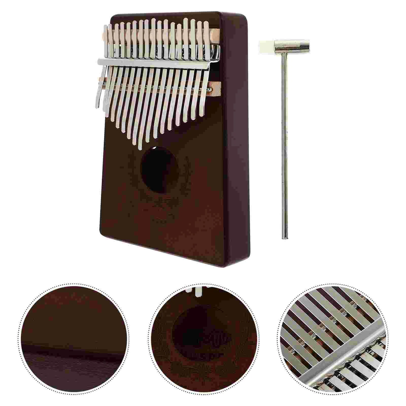 

1 Set Portable Thumb Piano Finger Piano Portable Instrument Kalimba Gift (Coffee)