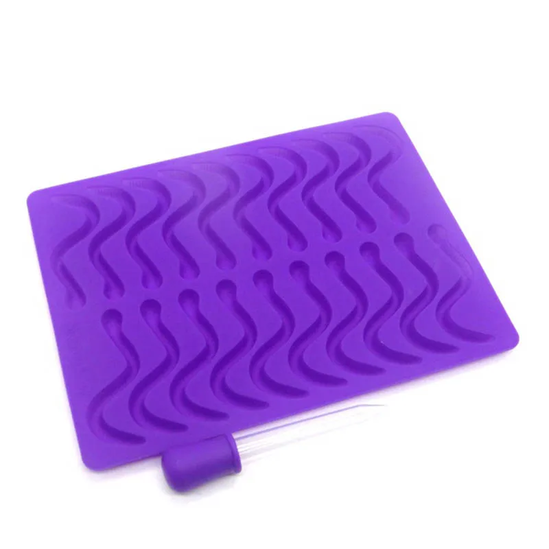 purple worms 20 силиконовые полости Gummy Snake Worms шоколадная форма сахар конфеты форма для желе рюмки из льда лоток Форма для пирога инструменты для украшения - Цвет: purple worms