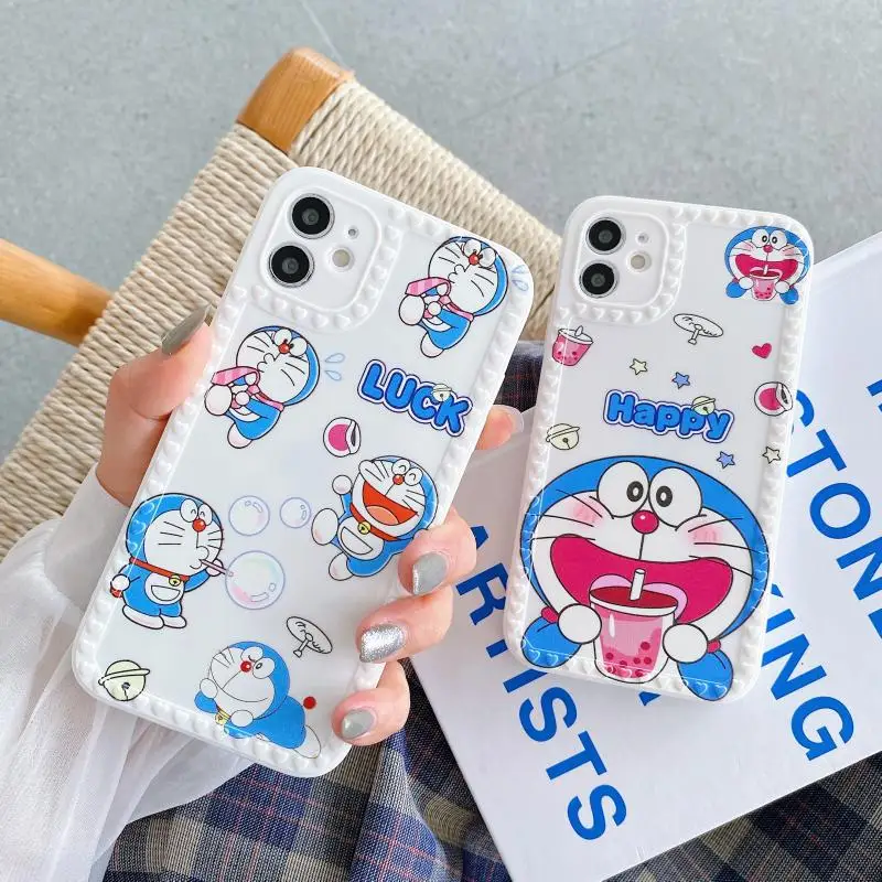 

Doraemon photo frame cartoon cute couple mobile phone case for iPhone7p/8plus/se2/xr/xs/xsmax/11/12/11pro/12mini/12promax/12pro/