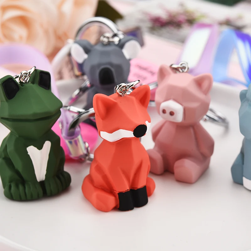 

New Unicorn Pig Fox Frog Keychains Charm Key Ring Holder Key chain Fancy Toy for Women Car or Bag Jewelry Gift Pendant EH359