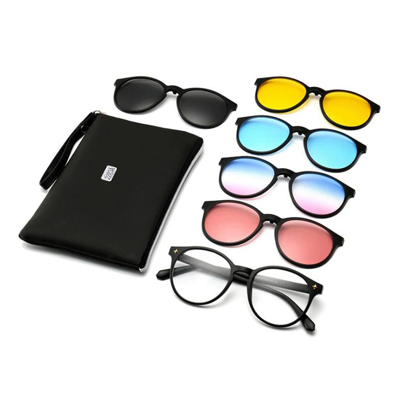 Набор Магнитных солнцезащитных очков для мужчин и женщин 6 в 1