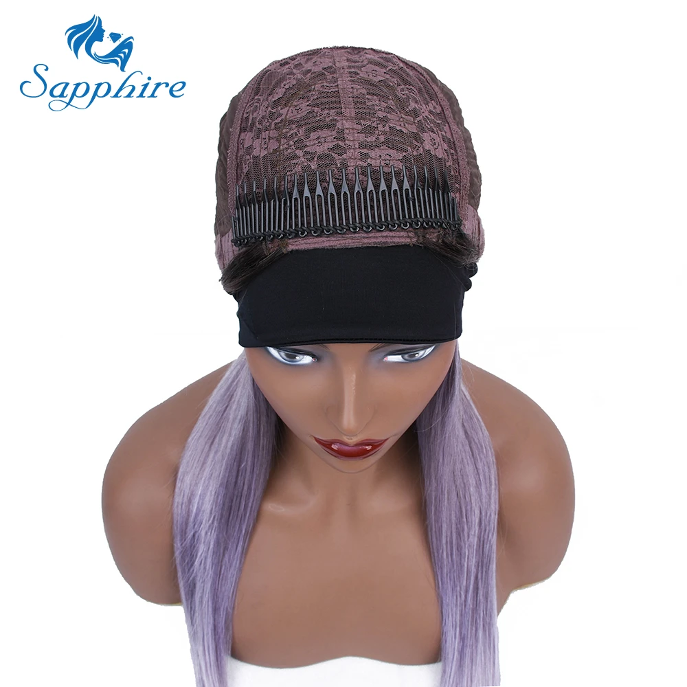 

Sapphire Ombre Grey Headband Wig Human Hair Wigs 10-28 Inch Wig Glueless Brazilian Hair Wigs Remy Hair Straight Human Hair Wigs