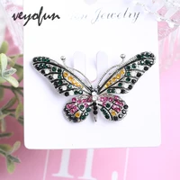 veyofun butterfly rhinestone brooches for women 4 colour fashion za jewelry pins gift