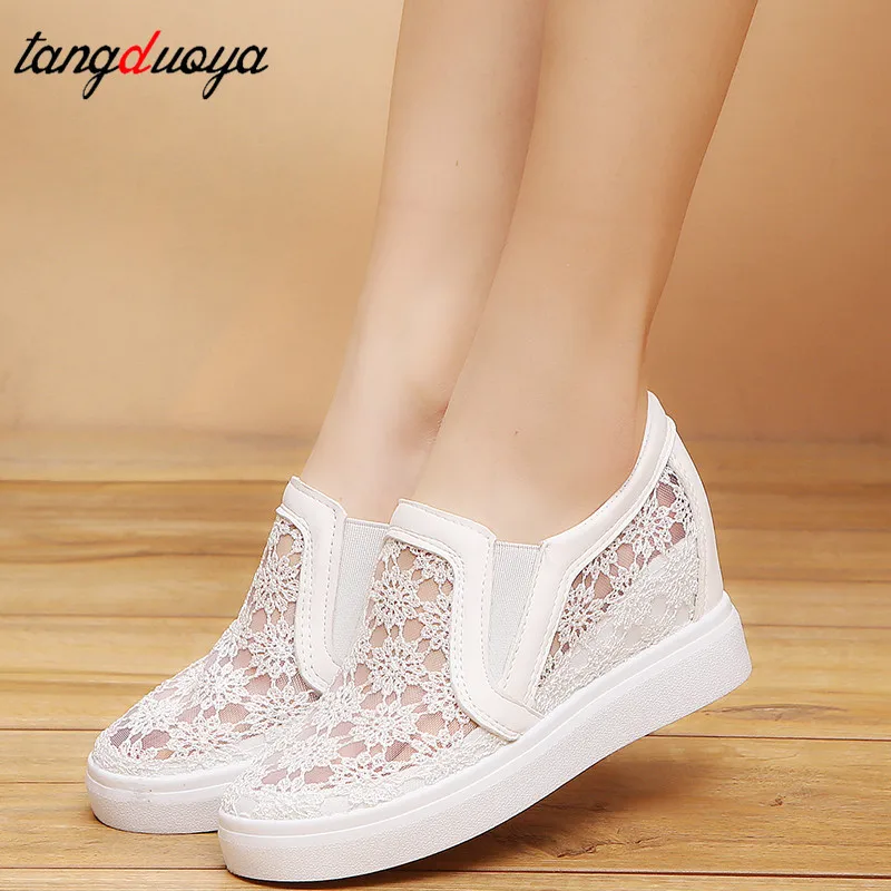 

2022 Women's Shoes Mesh Woman Loafers Platforms sneakers Female Shoe Casual Wedges Ladies Shoes Height Increasing Footwear
