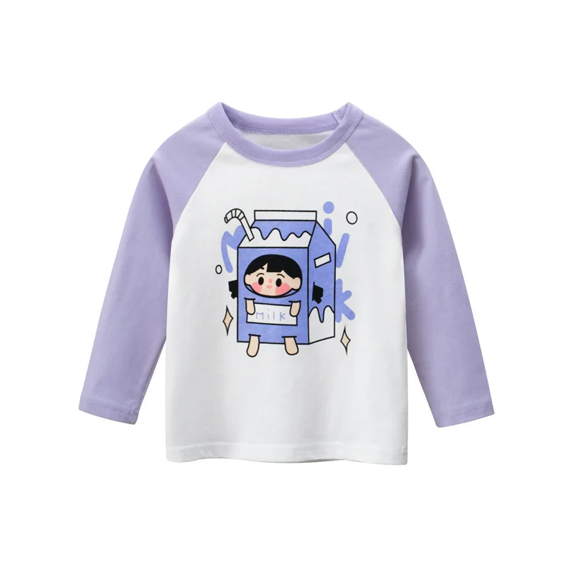 

Lucashy Fashion Spring Autumn Tees Baby Girls Long Sleeves Tees Casual Children T-Shirt Cartoon Print Tops Clothings For Kids