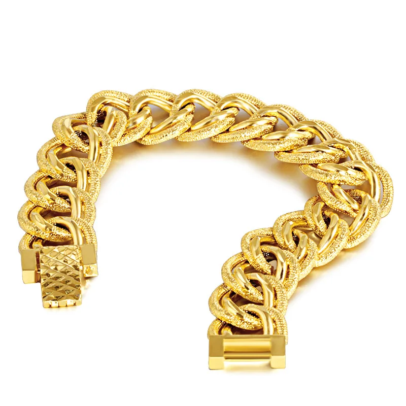 Forever Not Fade 18K Золото Цвет Свадьба Bizuteria для Мужчин Тонкая Pulseira Женская бижутерия Femme