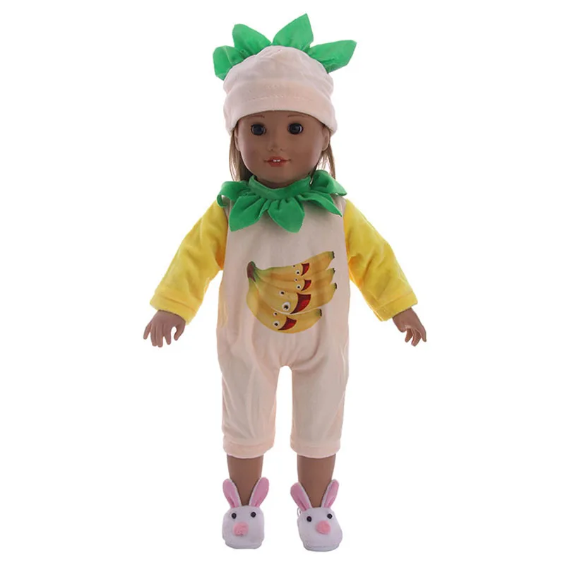 

Doll Clothes Fruit pajamas + hat suit Fit 43cm Baby Doll&18Inch American Doll - Clothes