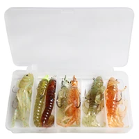 8pcs fishing lead soft lures set artificial baits lead clad hook fish 3d eye wobbler with clear plastic box for sea fishing