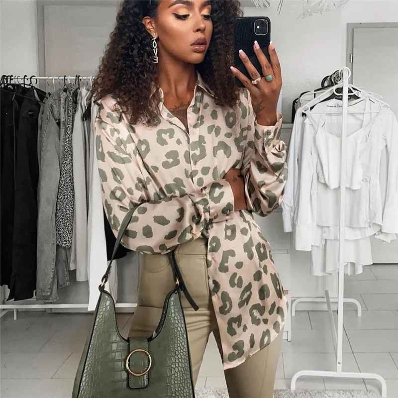 

Women satin blouse long sleeve zebra print shirts vintage office ladies tops femme chandails za 2020 fashion blusa de mujer ins