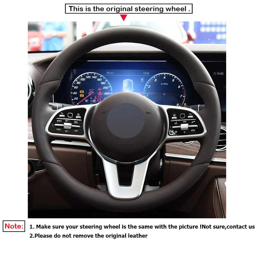 LQTENLEO черная натуральная кожа под дерево автомобильный чехол на руль для Mercedes Benz A