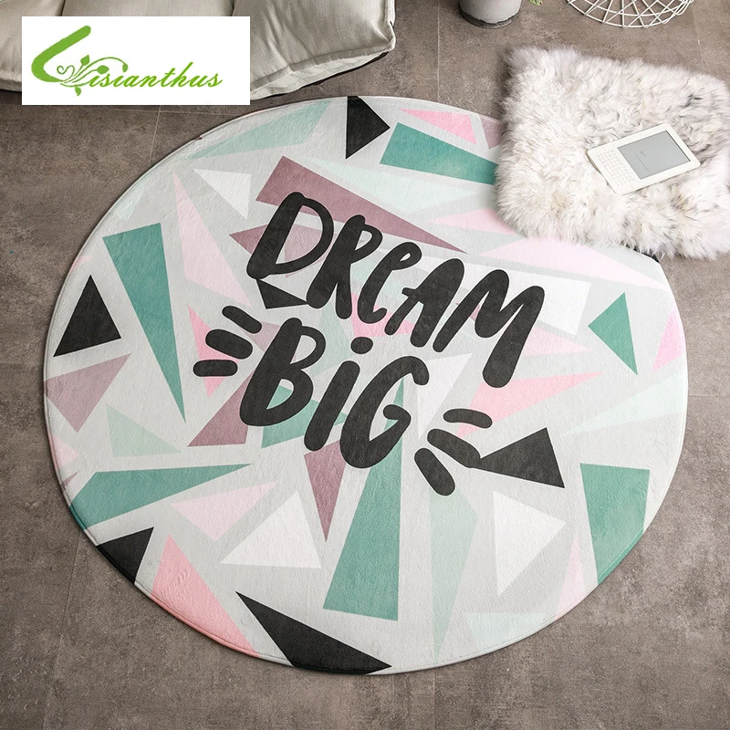 Круглые ковры в скандинавском стиле с геометрическим рисунком для гостиной