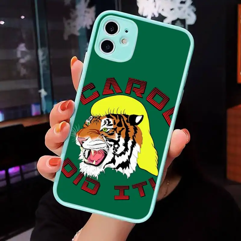 

Joe Exotic Tiger King Phone Case Matte transparent For blue iPhone 12 Mini 11 Pro XR XS Max 7 8 Plus X Back Cover
