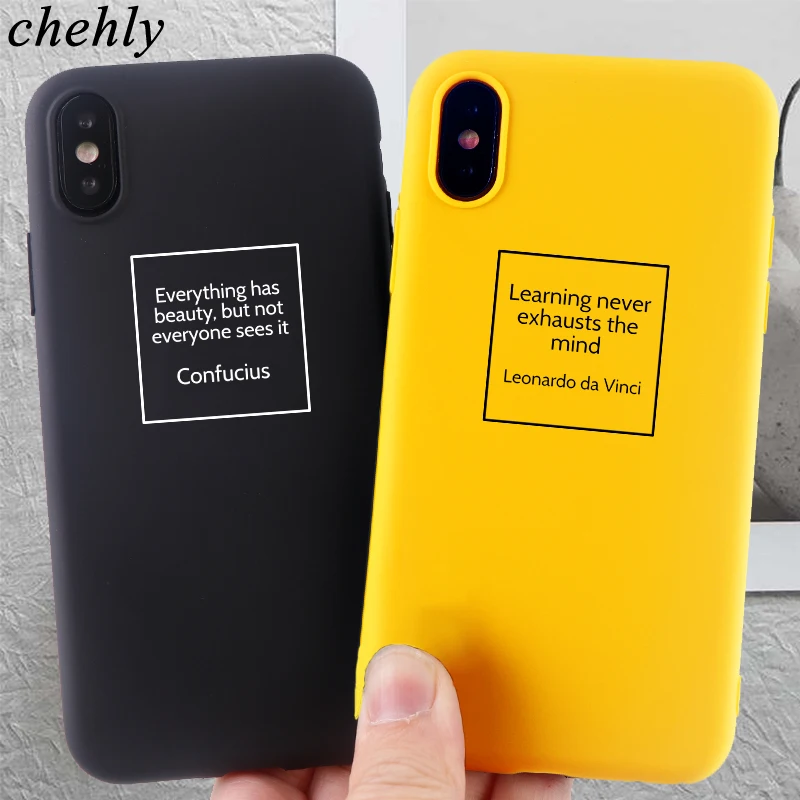 Чехол для Телефона IPhone 6s 7 8 11 12 Mini Plus Pro X XS MAX XR SE модные чехлы с надписью Мягкие