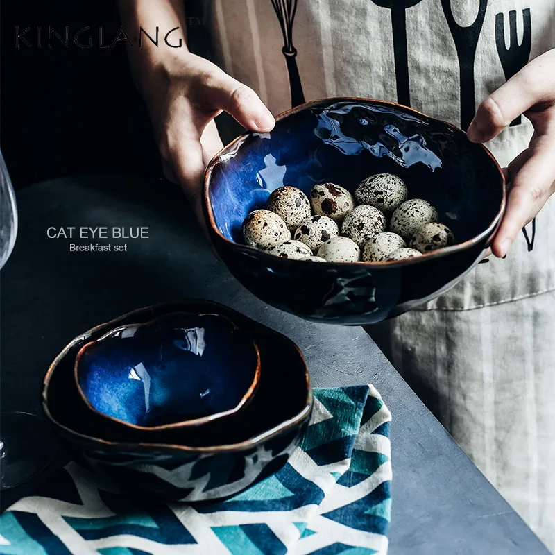 1 шт., KINGLANG миска, Европейский фарфор, глубокая миска, необычная миска, креативная посуда, необычная миска, набор посуды, миска для лапши