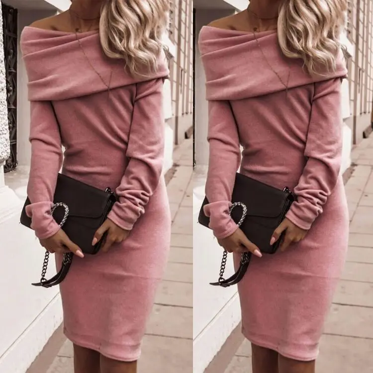 Европа и Соединенные Штаты 2019 Новое сексуальное однотонное платье без бретелек с