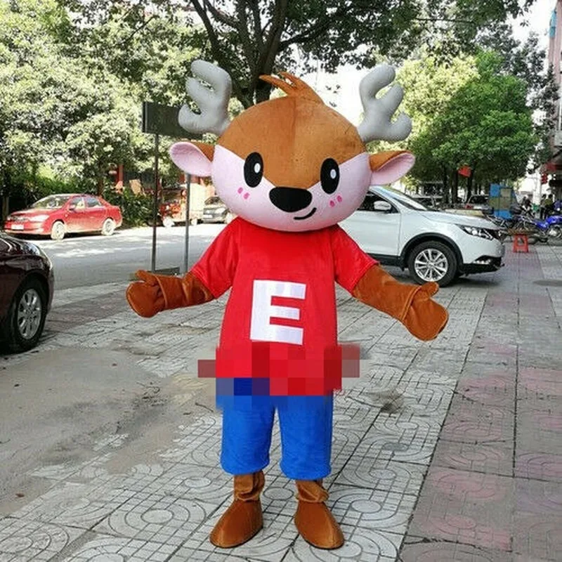 

Halloween Elk Mascot Costume Suit Cosplay Party Dress Outfit Carnival Xmas Adult Cartoon Dress Outfits Xmas Easter Ad Clothes