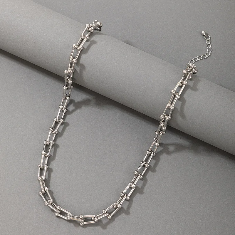 

Bohemian Gold Color Alloy Metal Chain Choker Necklace for Women 2021 Trendy Adjustable Party Jewelry Wholesale