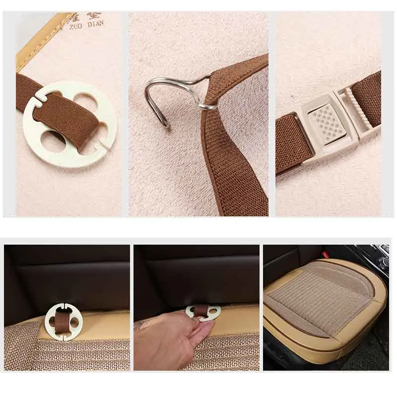 Kaufen Auto Sitz Abdeckung Universal PU Leder Flachs Auto Vorne Hinten Zurück Sitzkissen Pad Matte Vier Saison Fit Meisten Auto Seat Protector