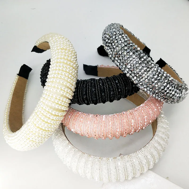 Женские разноцветные стразы в стиле барокко толстые резинки для волос с