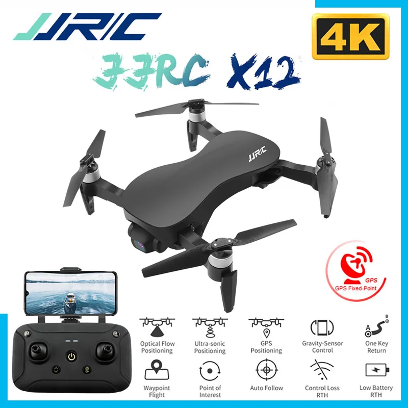 

JJRC X12 Aurora 5G WiFi FPV Brushless Motor 1080P/4K HD Camera GPS Dual Mode Positioning Foldable RC Drone Quadcopter RTF VS EX4