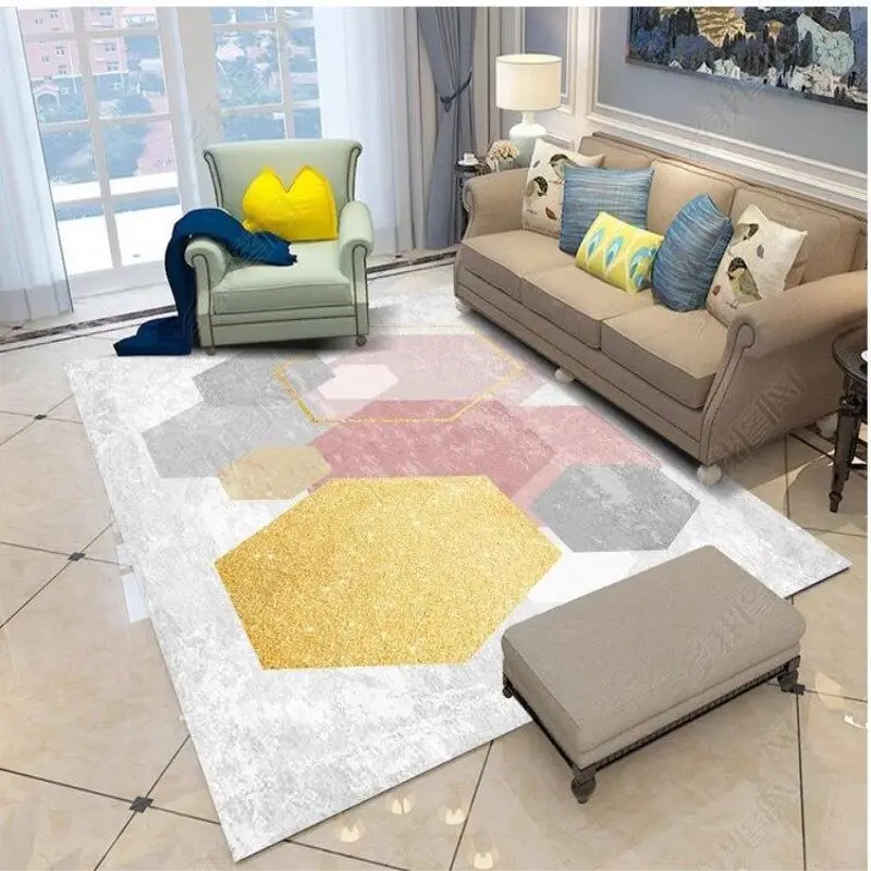 ins geometric pattern carpets living room modern home decoration anti slip large area rug bedroom washable floor mat rug persian free global shipping