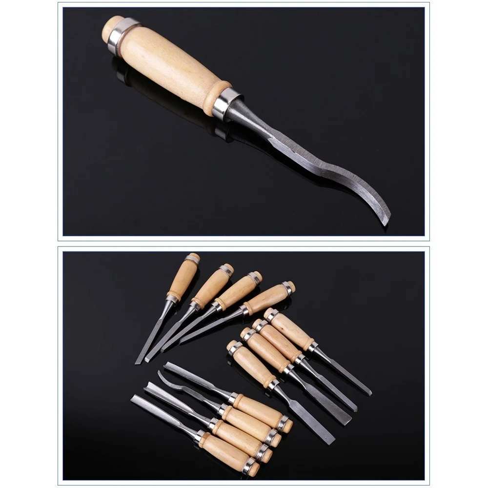 

12Pcs/set Wood Carving Chisels Manual Wood Carving Hand Chisel Carpenters Carving Chisel DIY Hand Tools for Woodworking
