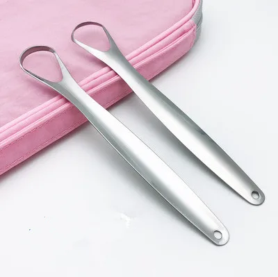 1pcs 1 шт. полезный скребок для языка из нержавеющей стали для очистки полости рта, медицинская щетка для рта, многоразовый аппарат для приготовления свежего дыхания - Цвет: 1pcs