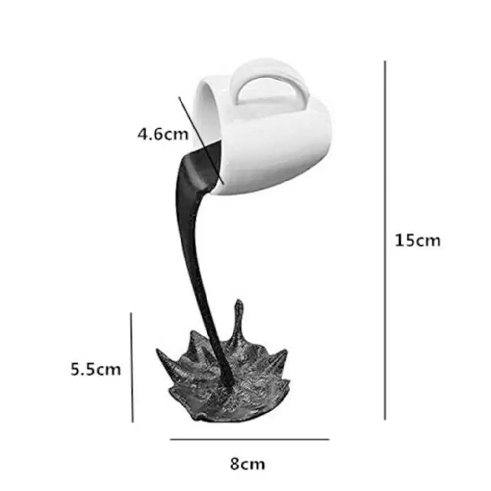 

Floating Cup Sculpture Pouring Liquid Coffee Mug Art Decor Gift/home/kitchen Standing Mug Resin 3D Creative Coffee Cup Decoratio