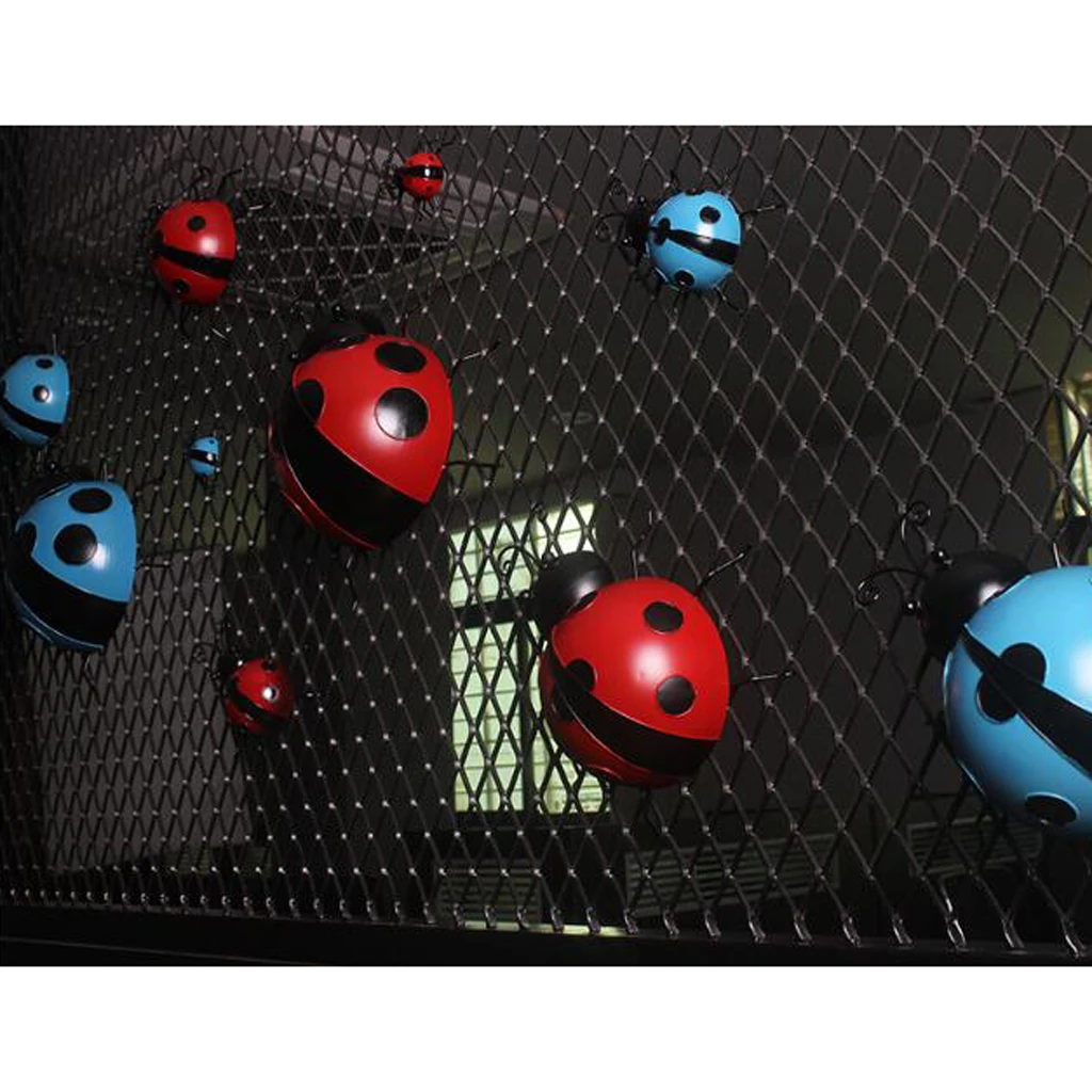 3 шт. 10 см металлическая вешалка для забора божья коровка Настенная подвесная