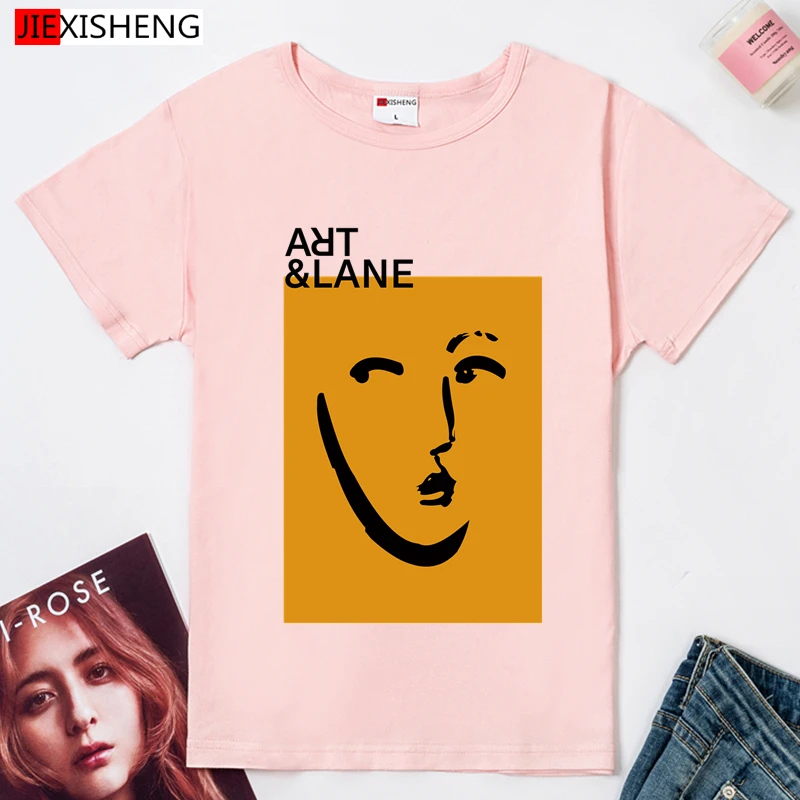 Креативная винтажная женская футболка с принтом Повседневная белая свободная