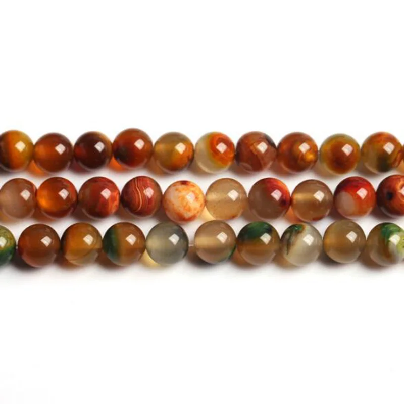 

Natural Agates 6/8/10/12mm Smooth Round Necklace Bracelet Jewelry Loose Beads 15 Inch wk82