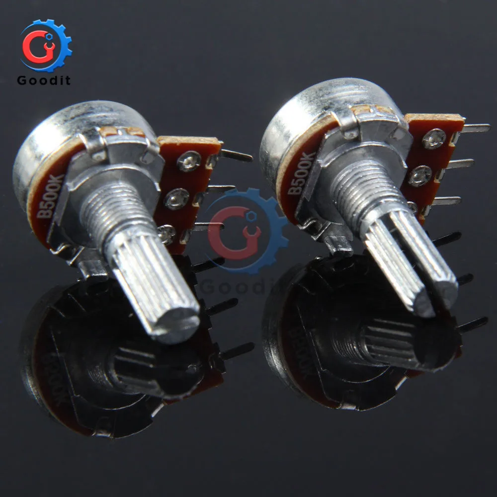 Potentiometer Resistor 1K 10K 20K 50K 100K 500K Ohm 3 Pin Linear Taper Rotary for Arduino 5 PCS/Lot | Инструменты