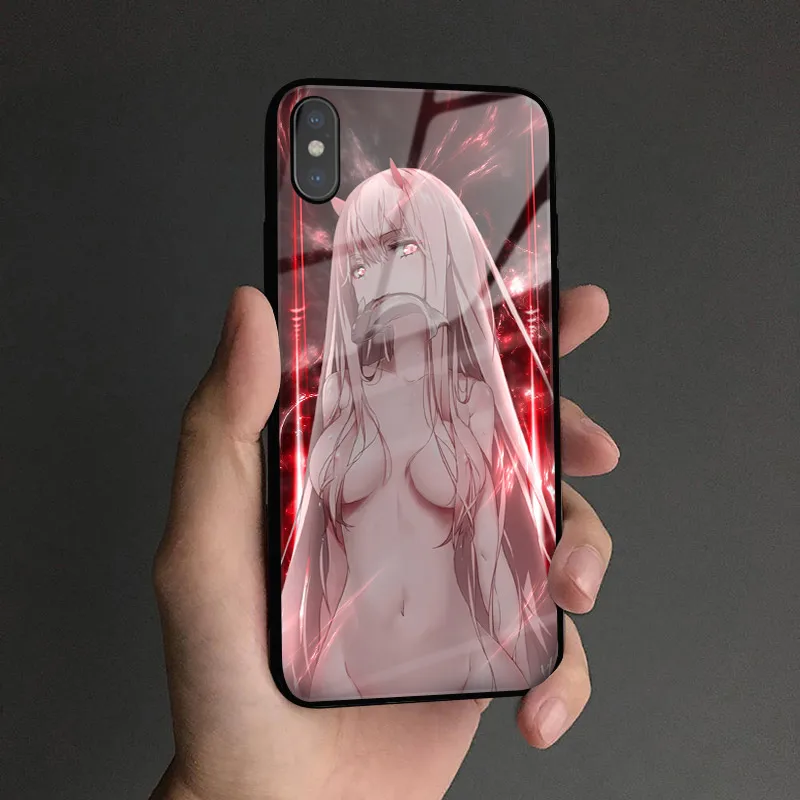 Zero Two Darling in the FranXX аниме стекло Мягкие силиконовые чехлы для телефонов оболочка для iPhone 6 6s 7 8 Plus X XR XS 11 PRO MAX