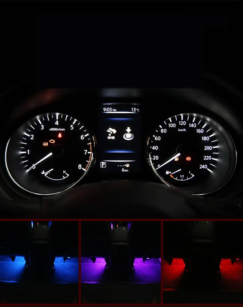 Для Nissan X trail T32 X-trail- автомобильный атмосферный светильник модифицированный ножной светильник светодиодный светильник Автомобильный декоративный светильник
