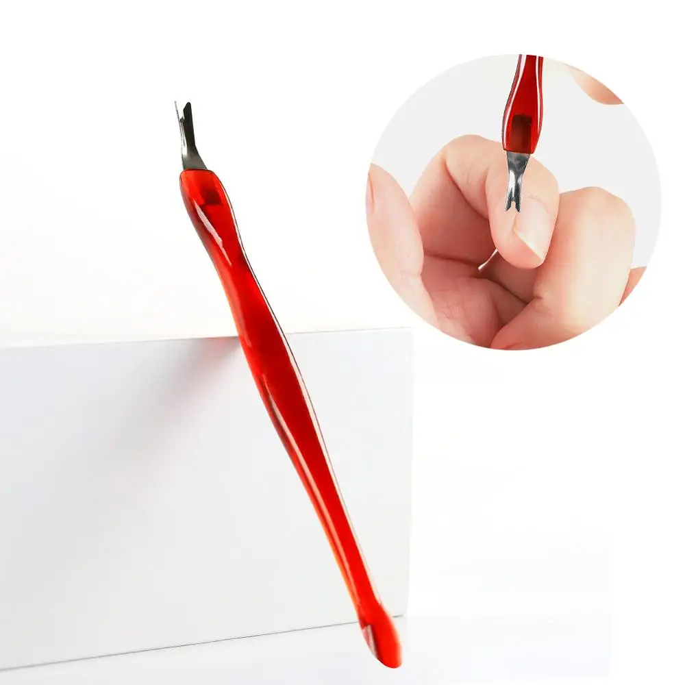 1 шт. кутикулы толкатель палочки для дизайна ногтей удаления стальная