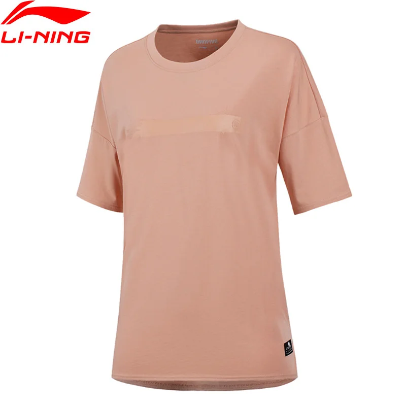 Женская баскетбольная трикотажная футболка Li Ning свободная из 60% хлопка и модала с
