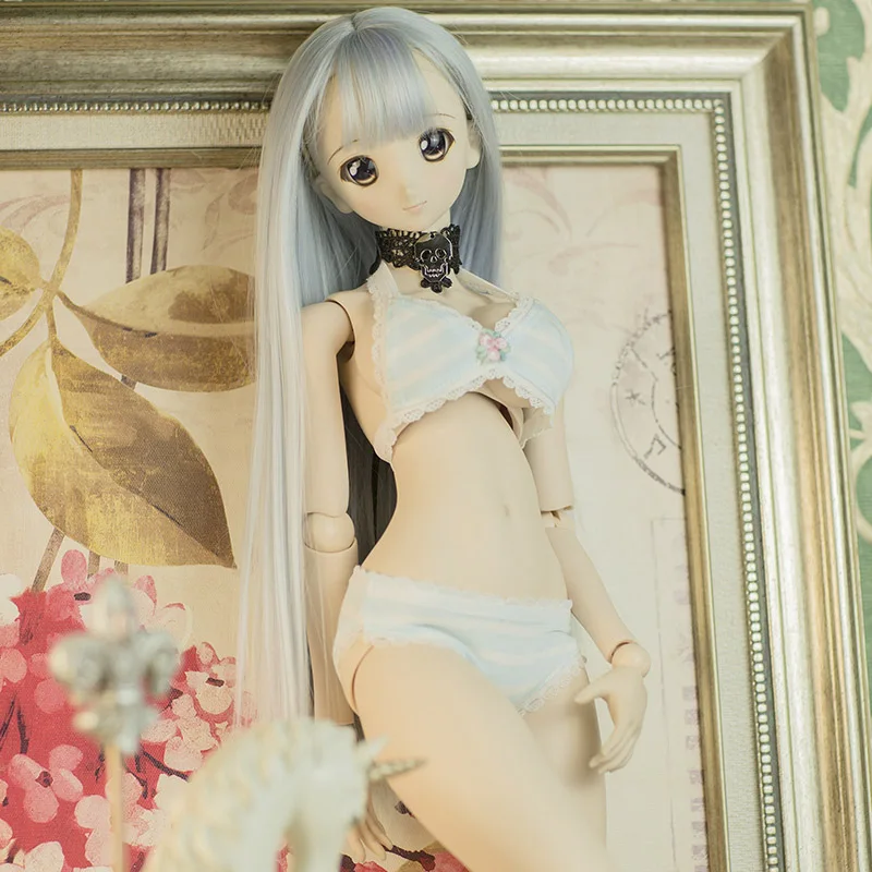 Bybrana Bjd/Sd/Ddl/Ddm/Mdd/Dddy 3 точки 4 Точки Нижнее белье синие и белые полосатые купальные