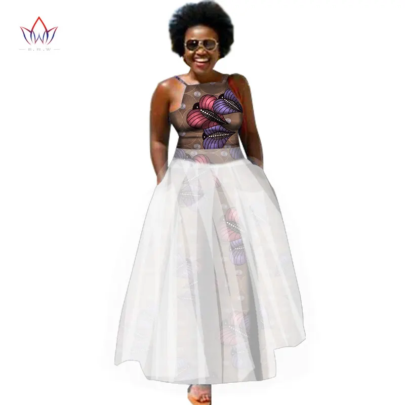 Plus Size Summer Dresses Women 2020 Traditional African Fashion Clothing Africa Wax Dashiki Long Cotton Maxi Dress 7xl WY1440