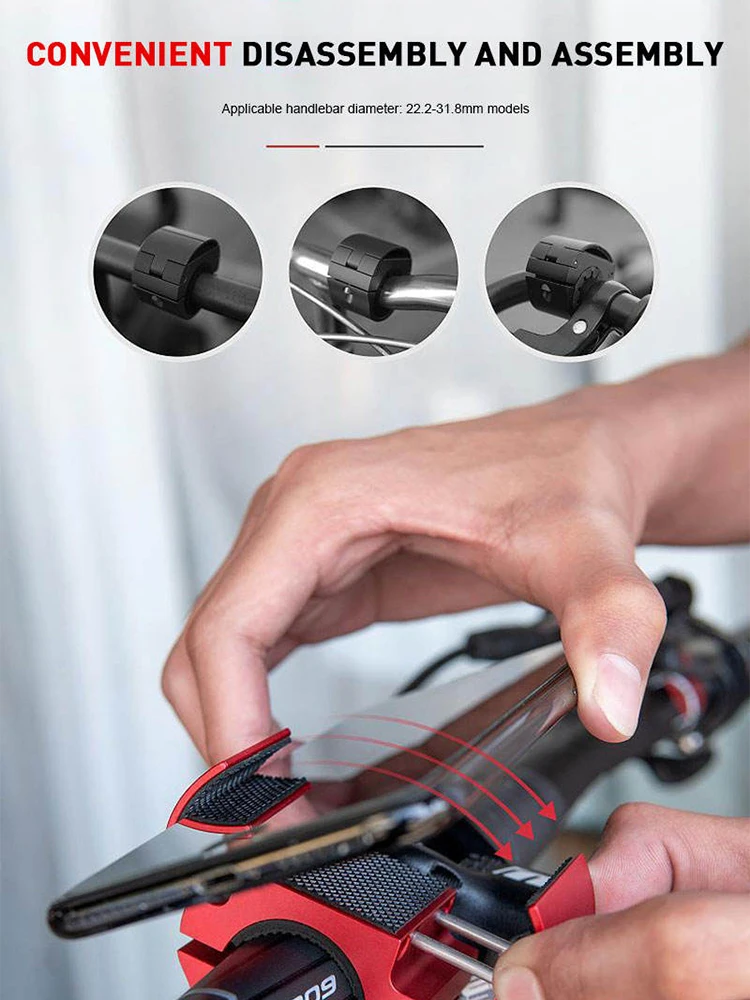 

Phone Holder Portable Bike Handlebar Ring Mobile Phone Mount Stand for Mountain Bike Bicycle Motorbike