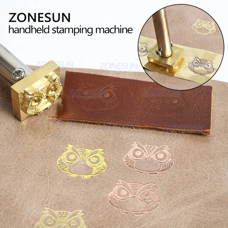 ZONESUN 220 В/60 Вт ручной брендовый аппарат для горячего тиснения и охлаждения кожи, тисненый логотип на заказ, торговая марка со стоимостью доставки