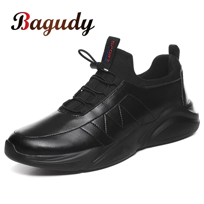 Men 2019 Fashion Leather Casual Male shoes Autumn Brand Shoes Slip Easy To Wear New All Season Plus Size | Обувь