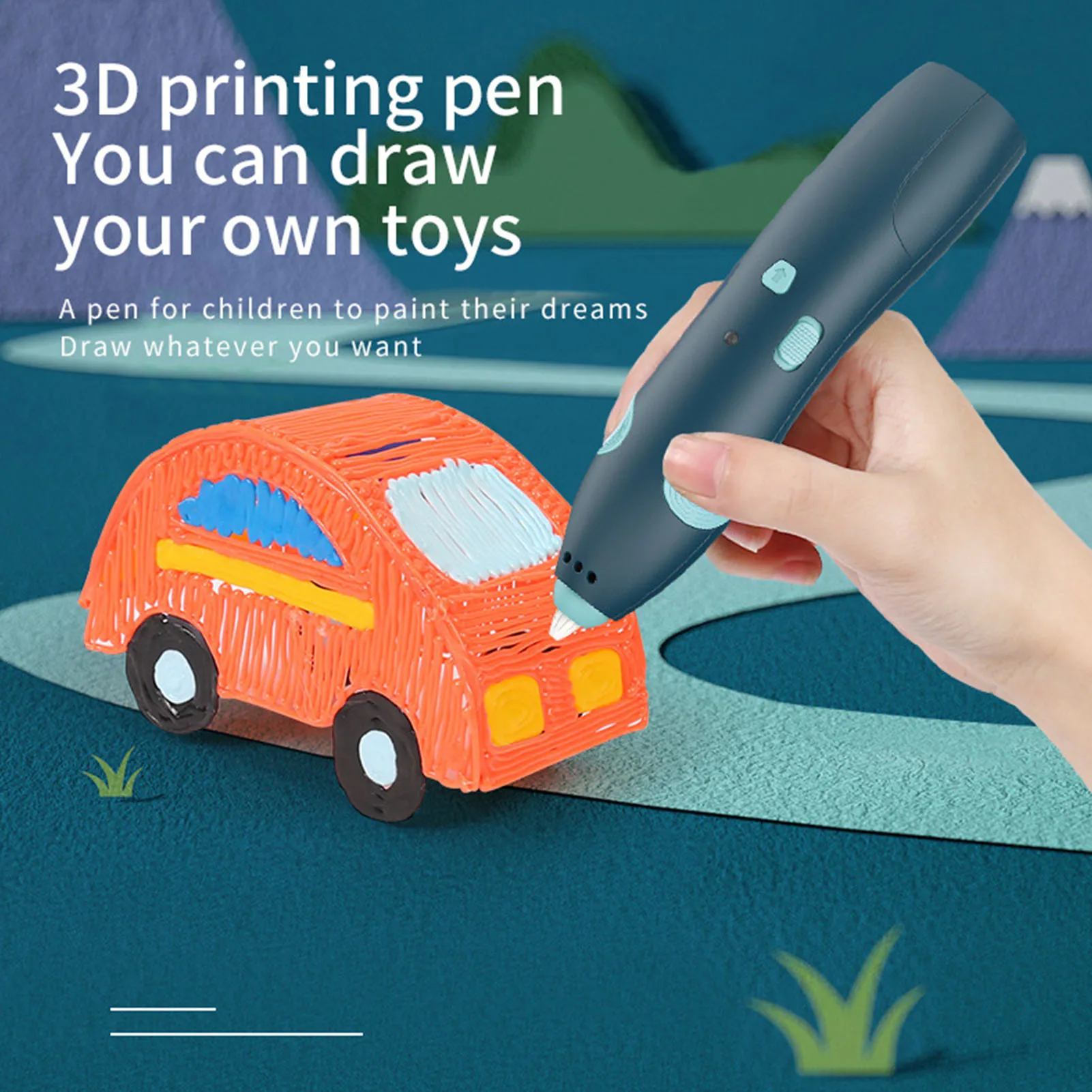

3D Printing Pen Kid's Drawing Pen Set Low Temperature Wireless Anti-scalding Low Temperature 3D Smart Pen With excitement