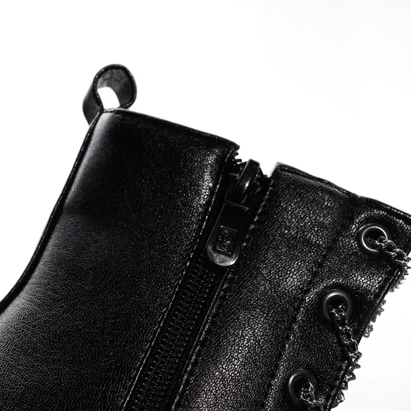 

Autumn Metal Chain Punk Sexy Women Ankle Shoes Super High Heels Women's Pointed Toe Boots Party Weding Shoes Female Winter Pumps