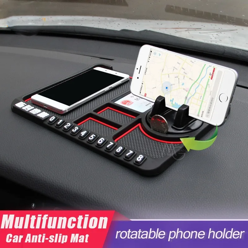 

Car Dashboard Anti Slip Mat Sticky Pad GPS Mobile Phone Holder Stand Parking Phone Number Plate Auto Accessories Decor