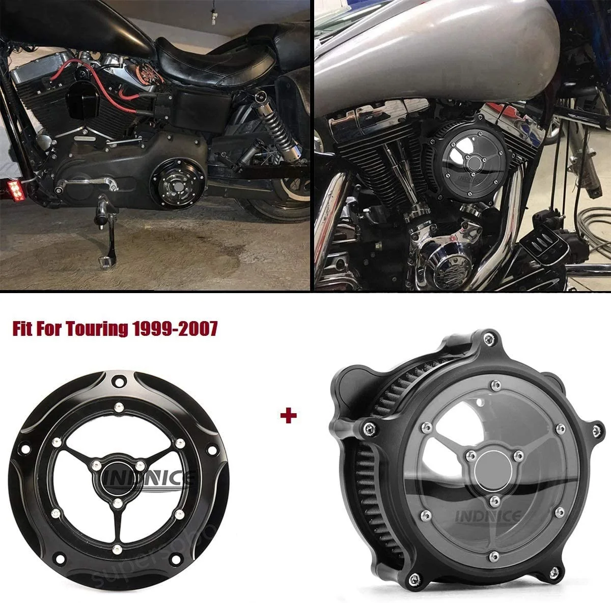 Черный прозрачный фильтр для воздухозаборника подходит harley 1999-2015 Heritage Softail Classic