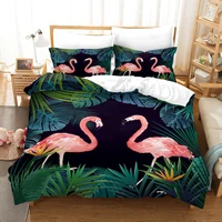 free dropshipping bedding sets duvet cover 1 pillowcase single childrens bedding gife cartoon animal multicolor flamingo