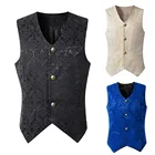 Мужской жилет в стиле панк, винтажный удобный жилет на пуговицах, в стиле ретро, 2021