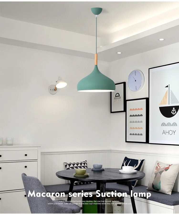 

Nordic Creative Restaurant Chandelier Living Dinning Room Bar Coffee Shop Modern Hanging Lighting Colorful Macaron Pedant Lamp