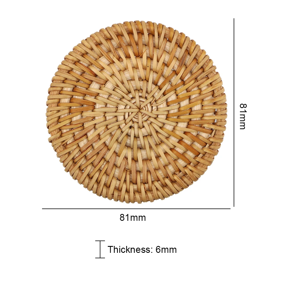 

6Pcs/Set Round Kitchen Table Mats Coasters Set Insulation Mats For Kung Fu Tea Accessories Tableware Placemat